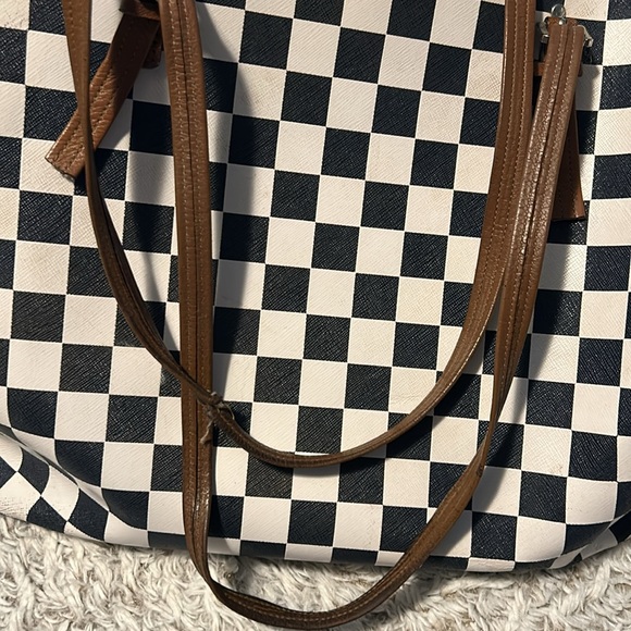 Rare Michael Kors Navy Checkered Tote - Picture 3 of 10